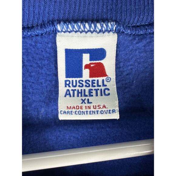 Vintage Burroughs Russell Blue And Gold Variety Style Pull Over Sweatshirt Sz XL - Picture 3 of 3